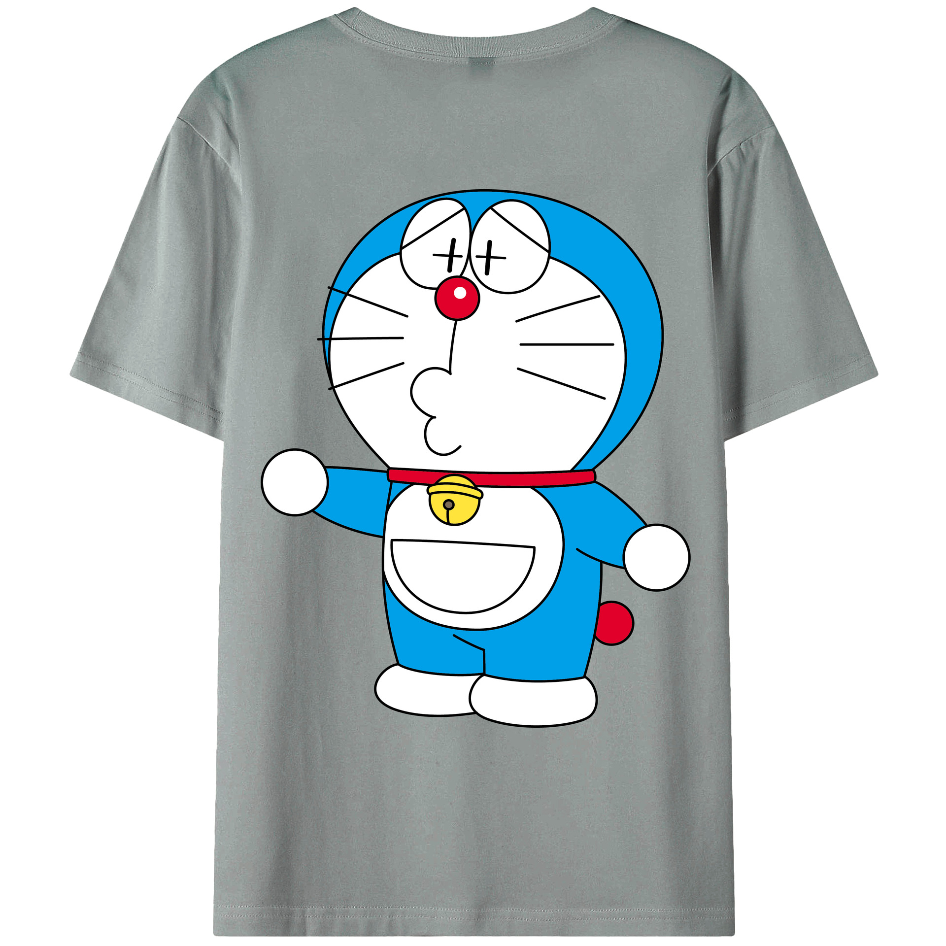 （画像用） ドラえもん Doraemon 綿100％ メンズ半袖Tシャツ（バックプリント） 通気性